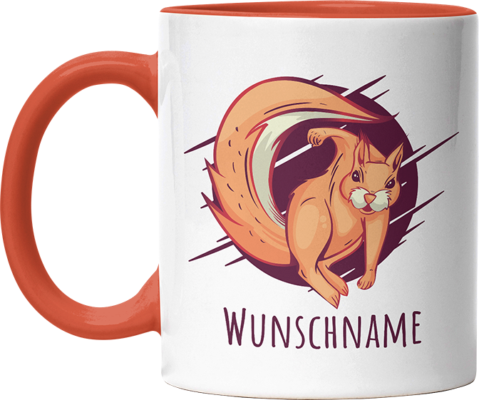 Eichhörnchen Personalisierbar Name 2 Witzige Orange Tasse kaufen Geschenk