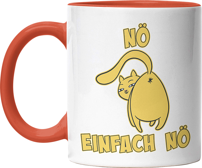 Nö Einfach Nö Katze zeigt Hintern 1 Witzige Orange Tasse kaufen Geschenk