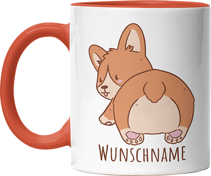 Corgi Popo Kaffee Personalisierbar Name Witzige Orange Tasse kaufen Geschenk