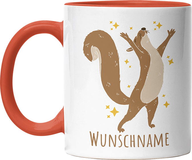 Eichhörnchen Personalisierbar Name 1 Witzige Orange Tasse kaufen Geschenk