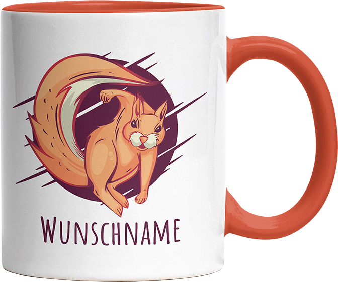 Eichhörnchen Personalisierbar Name 2 Witzige Orange Tasse kaufen Geschenk