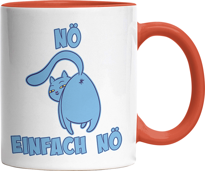 Nö Einfach Nö Katze zeigt Hintern 2 Witzige Orange Tasse kaufen Geschenk