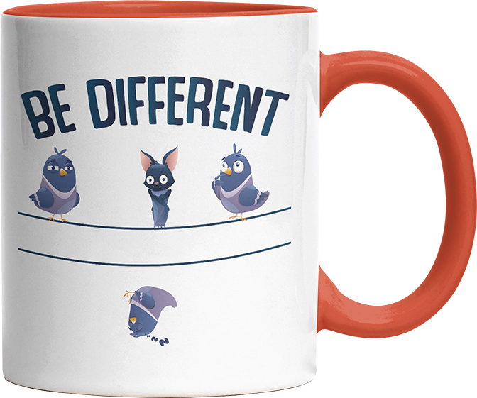 Be different Bat Witzige Orange Tasse kaufen Geschenk