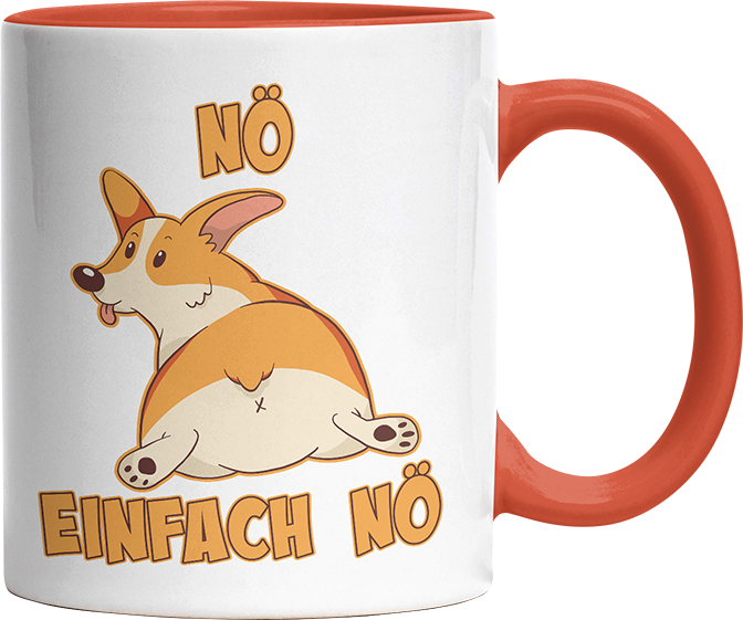 Nö Einfach Nö Corgi zeigt Hintern Witzige Orange Tasse kaufen Geschenk