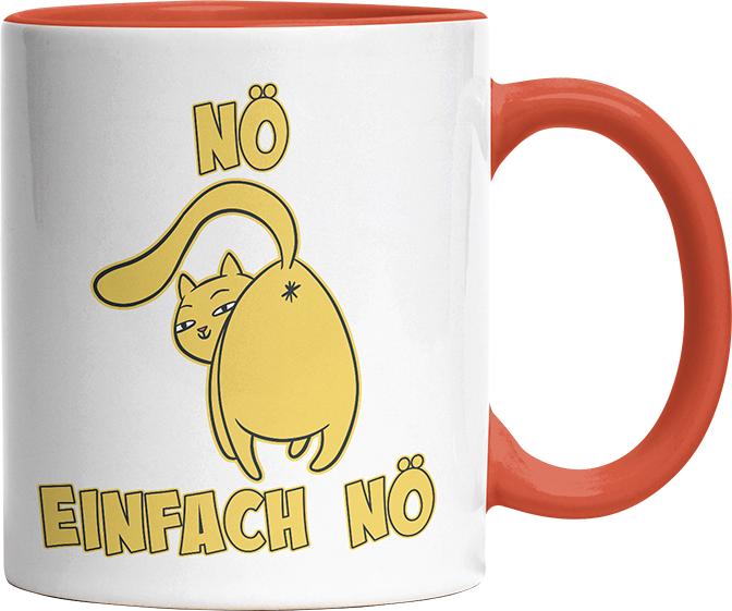 Nö Einfach Nö Katze zeigt Hintern 1 Witzige Orange Tasse kaufen Geschenk