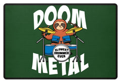 Funny Doom Metal Sloth Drummer | doormat