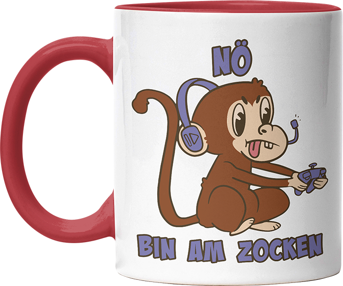 Affe Nö bin am zocken Witzige Rot Tasse kaufen Geschenk