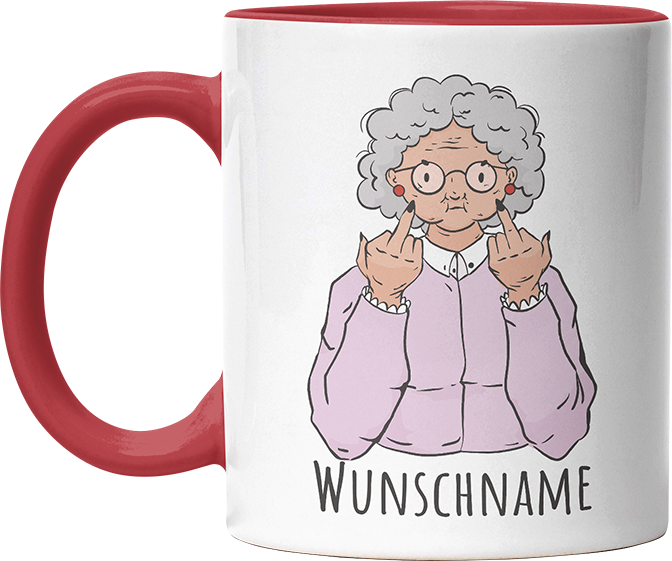 Alte Dame Kaffee Personalisierbar Name Witzige Rot Tasse kaufen Geschenk