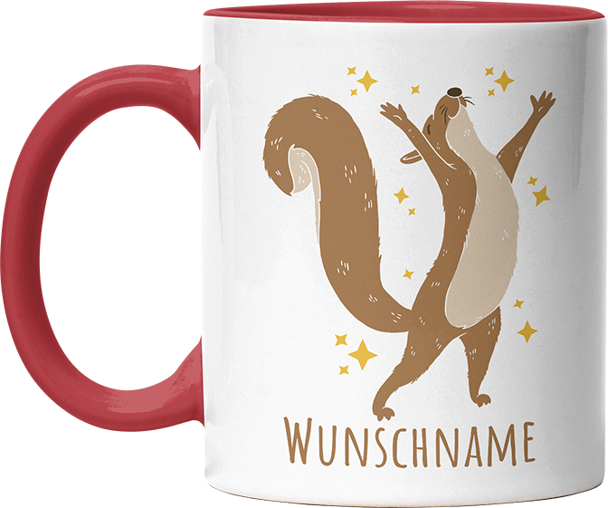 Eichhörnchen Personalisierbar Name 1 Witzige Rot Tasse kaufen Geschenk