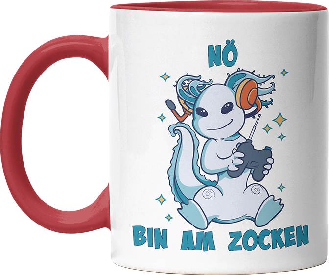 Axolotl Nö bin am zocken Witzige Rot Tasse kaufen Geschenk