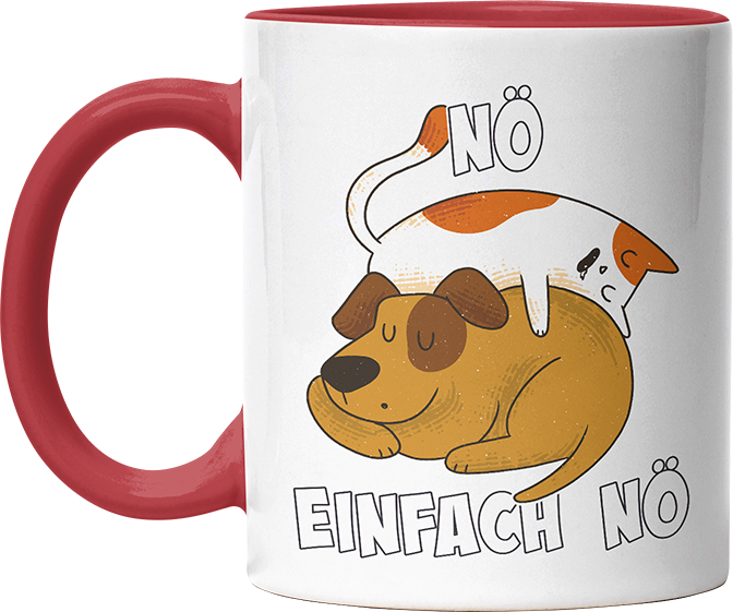 Nö Einfach Nö Hund Katze schlafen Witzige Rot Tasse kaufen Geschenk