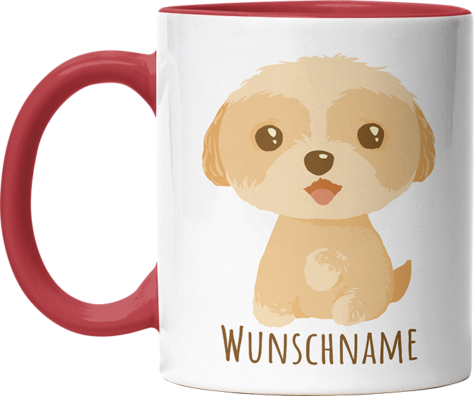 Maltipoo Personalisierbar Name Witzige Rot Tasse kaufen Geschenk