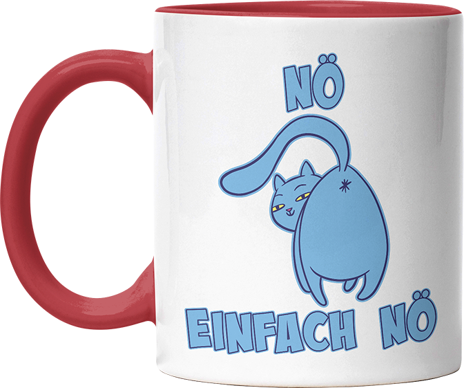 Nö Einfach Nö Katze zeigt Hintern 2 Witzige Rot Tasse kaufen Geschenk