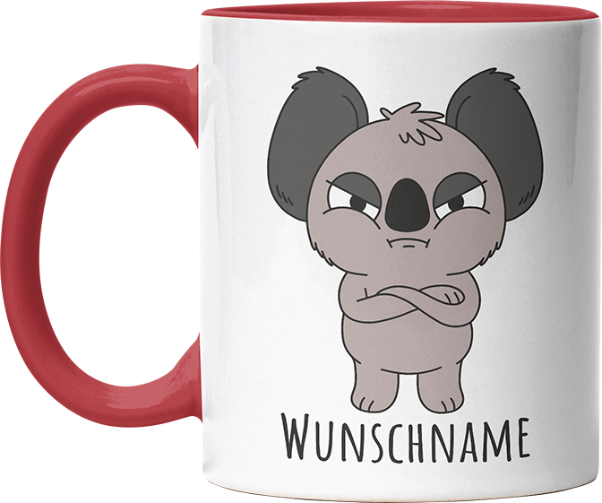 Genervter Koala Personalisierbar Name Witzige Rot Tasse kaufen Geschenk