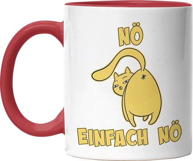 Nö Einfach Nö Katze zeigt Hintern 1 Witzige Rot Tasse kaufen Geschenk