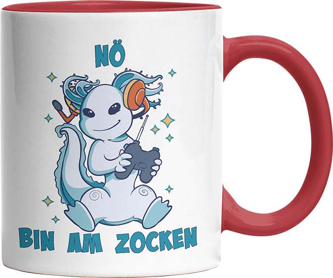 Axolotl Nö bin am zocken Witzige Rot Tasse kaufen Geschenk