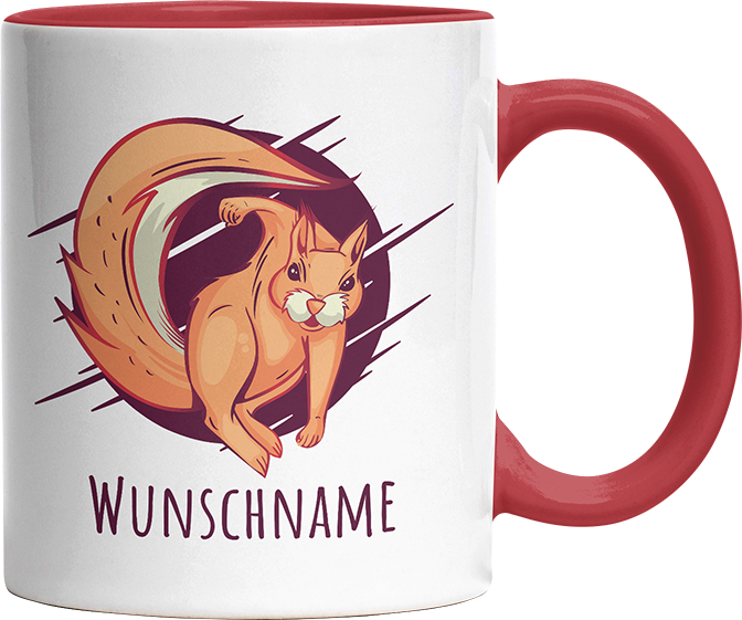 Eichhörnchen Personalisierbar Name 2 Witzige Rot Tasse kaufen Geschenk