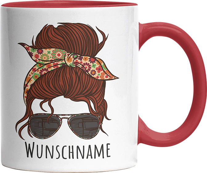 Momlife Personalisierbar Name Witzige Rot Tasse kaufen Geschenk