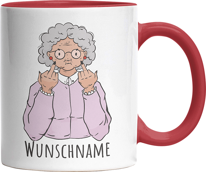 Alte Dame Kaffee Personalisierbar Name Witzige Rot Tasse kaufen Geschenk