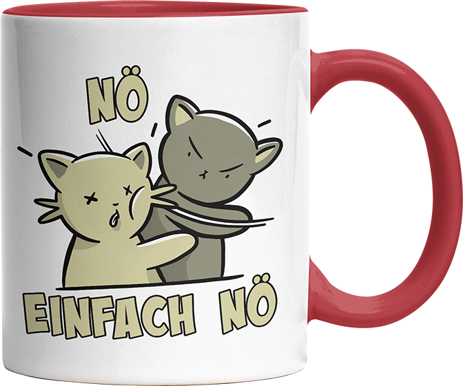 Nö Einfach Nö Katzen Ohrfeige Witzige Rot Tasse kaufen Geschenk