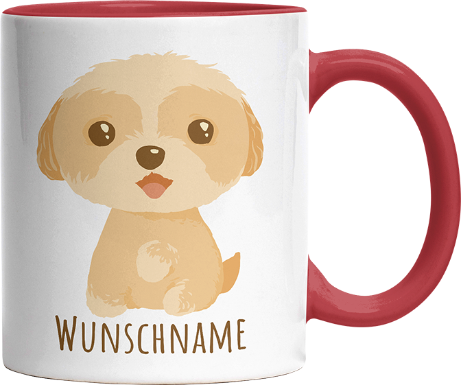 Maltipoo Personalisierbar Name Witzige Rot Tasse kaufen Geschenk