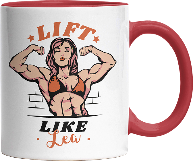 Lift Like Bodybuilderin Personalisierbar Name Witzige Rot Tasse kaufen Geschenk
