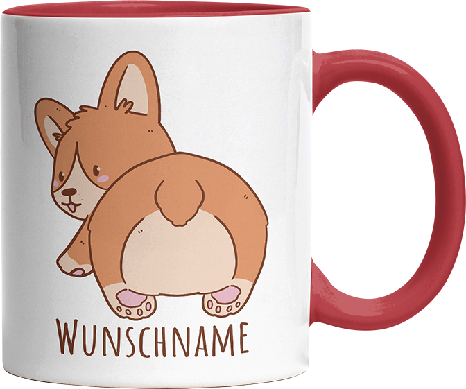 Corgi Popo Kaffee Personalisierbar Name Witzige Rot Tasse kaufen Geschenk