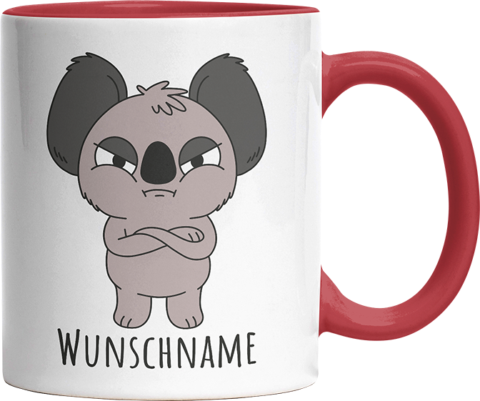 Genervter Koala Personalisierbar Name Witzige Rot Tasse kaufen Geschenk