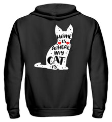 Zeigt home is where my cat is zip hoodie in Farbe Navy
