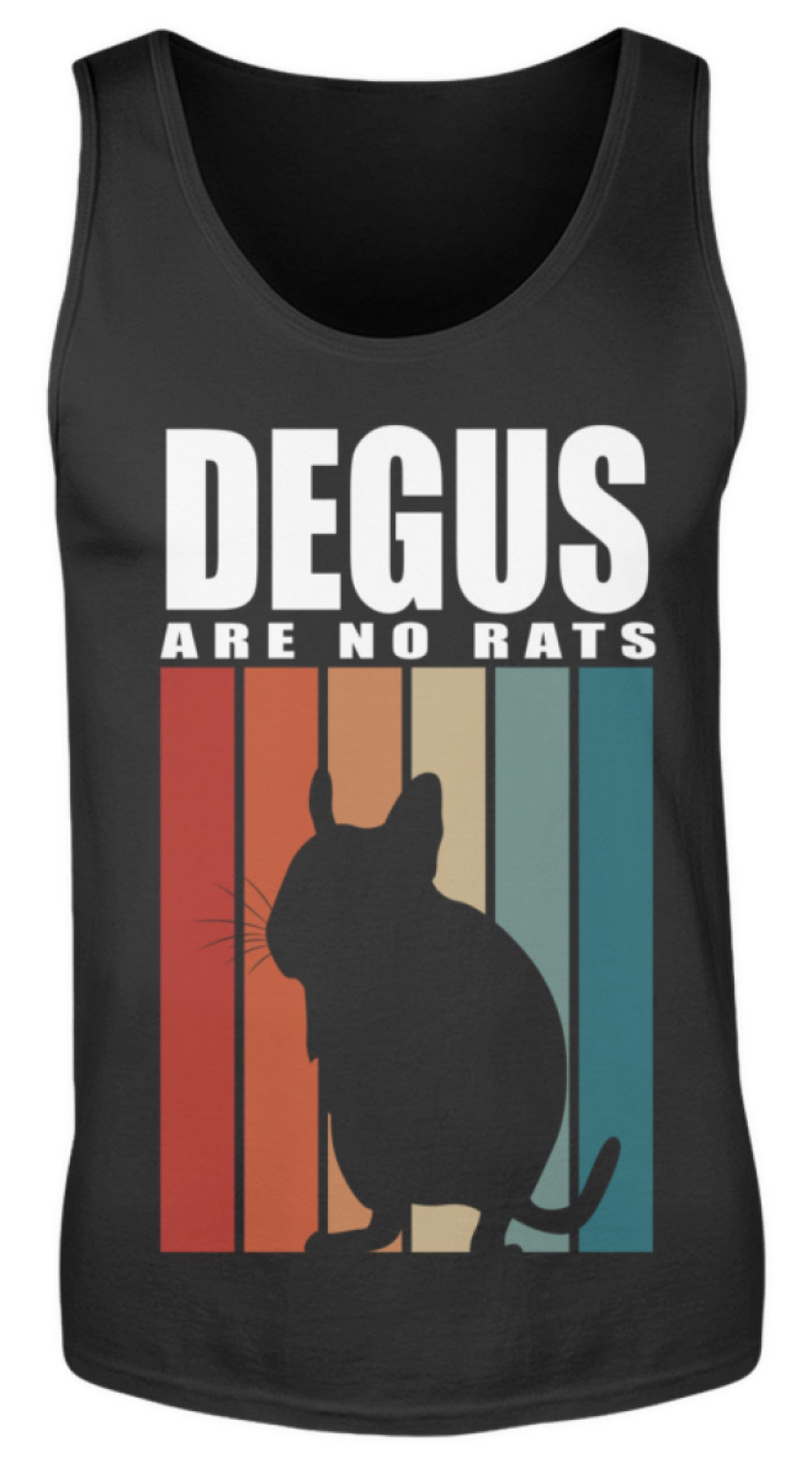 Degu | Vintage Streifen | Degus sind keine Ratten | Spruch | Herren Tank Top in Black in Größe S