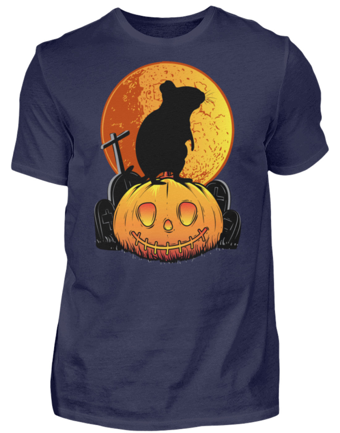 Zeigt degus halloween pumpkin moon herren shirt in Farbe Black