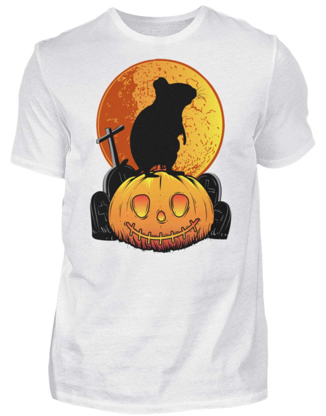 Zeigt degus halloween pumpkin moon herren shirt in Farbe Black
