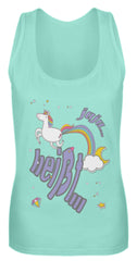 Zeigt jaja einhorn cooler spruch frauen tanktop in Farbe Mint