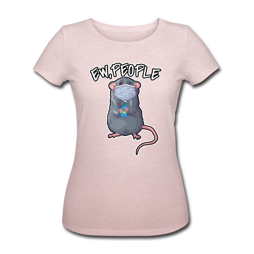 Ew People Ratte | Frauen Bio-T-Shirt - Rosa-Creme meliert