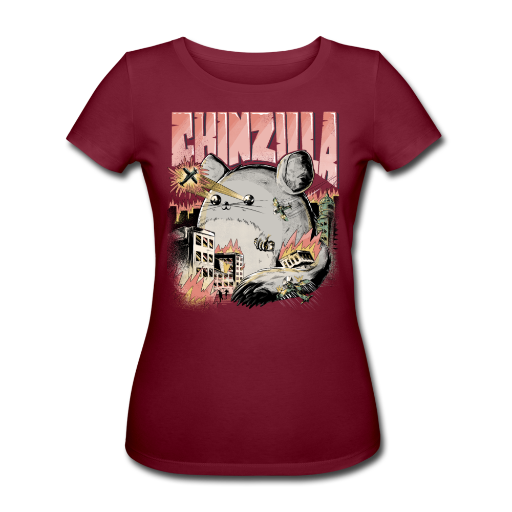 CHINZILLA | Frauen Bio-T-Shirt - Burgunderrot