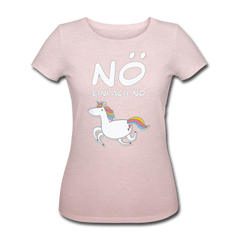 Nö Einhorn | Frauen Bio-T-Shirt - Rosa-Creme meliert