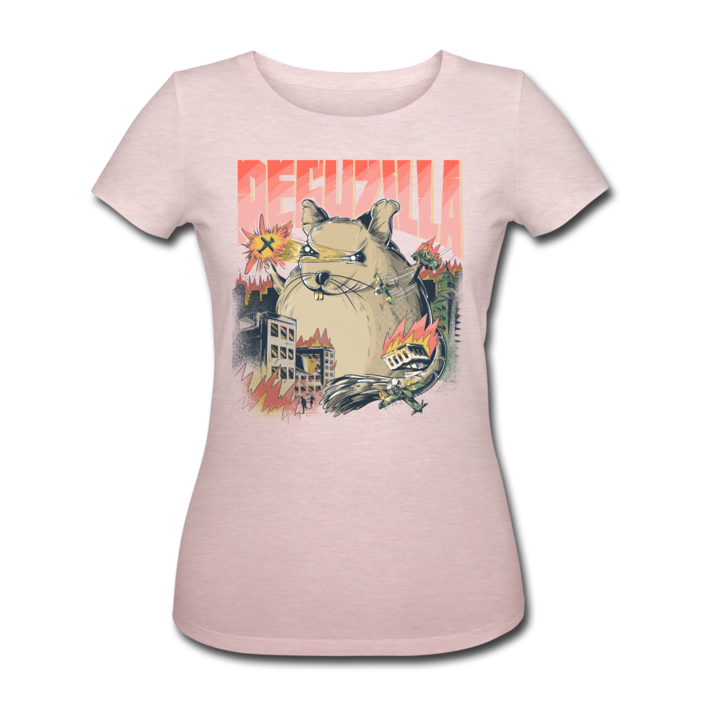 DEGUZILLA | Frauen Bio-T-Shirt - Rosa-Creme meliert