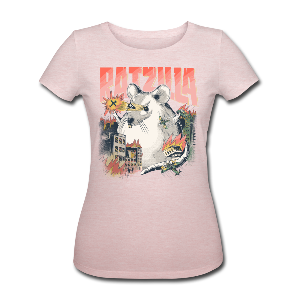 RATZILLA | Frauen Bio-T-Shirt - Rosa-Creme meliert