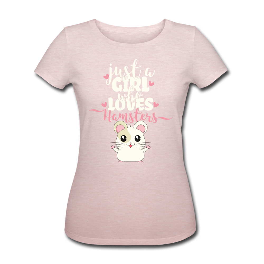 Just A Girl Who Loves Hamsters | Frauen Bio-T-Shirt - Rosa-Creme meliert