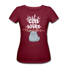 Just A Girls Who Loves Chinchillas | Frauen Bio-T-Shirt - Burgunderrot