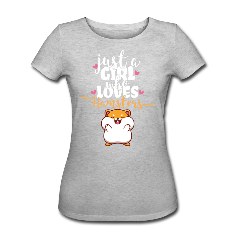 Just A Girl Who Loves Hamsters | Frauen Bio-T-Shirt - Grau meliert