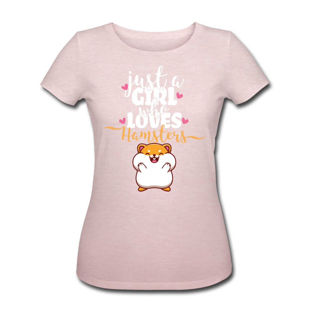 Just A Girl Who Loves Hamsters | Frauen Bio-T-Shirt - Rosa-Creme meliert