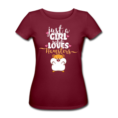 Just A Girl Who Loves Hamsters | Frauen Bio-T-Shirt - Burgunderrot