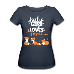 Just A Girl Who Loves Foxes | Frauen Bio-T-Shirt - Navy