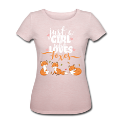 Just A Girl Who Loves Foxes | Frauen Bio-T-Shirt - Rosa-Creme meliert