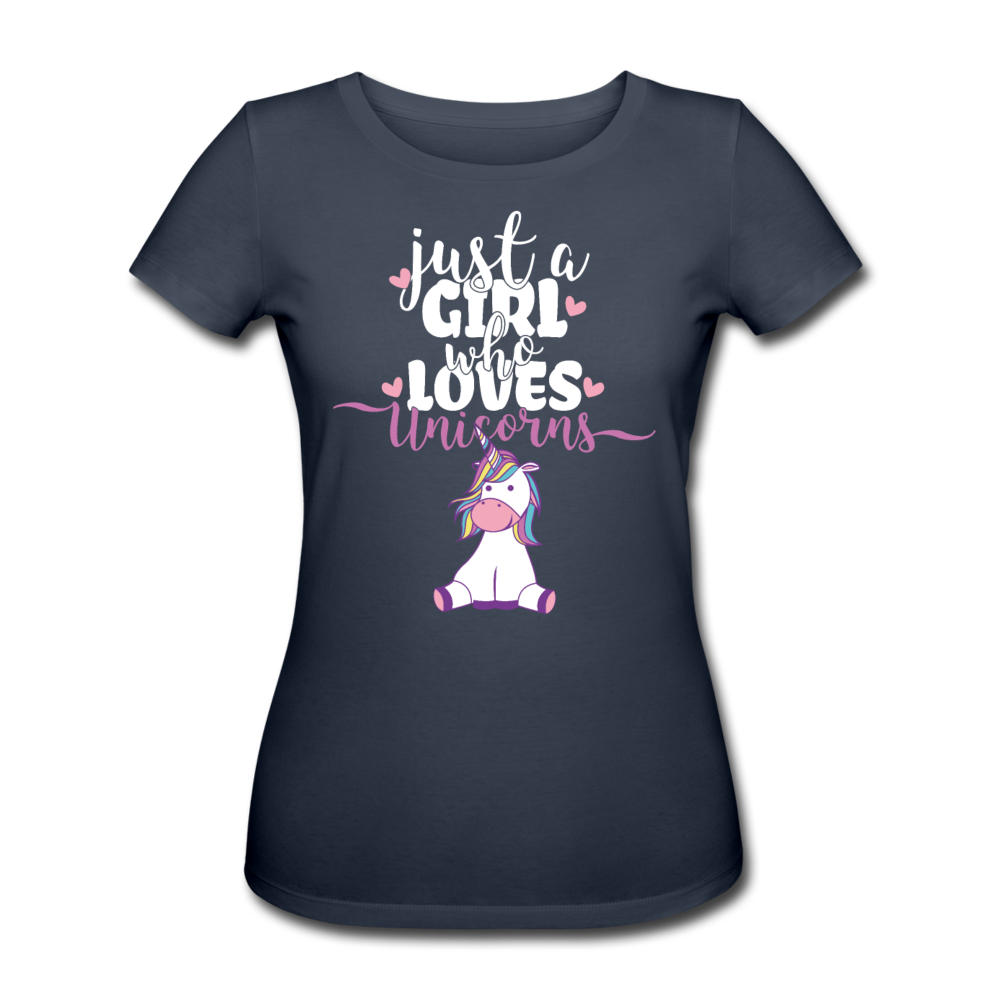 Just A Girl Who Loves Unicorns | Frauen Bio-T-Shirt - Navy