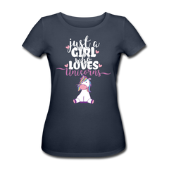 Just A Girl Who Loves Unicorns | Frauen Bio-T-Shirt - Navy