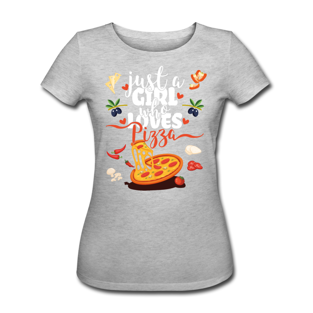 Just A Girl Who Loves Pizza | Frauen Bio-T-Shirt - Grau meliert