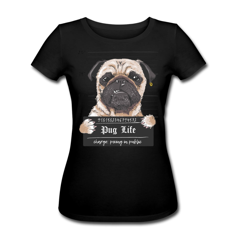 Pug Life | Frauen Bio-T-Shirt - Schwarz