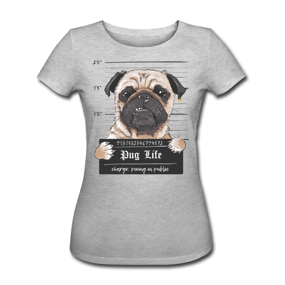 Pug Life | Frauen Bio-T-Shirt - Grau meliert